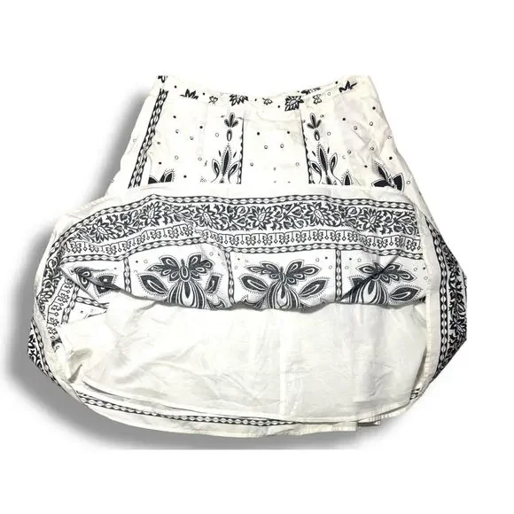 Talbots Black White Floral A-Line Midi Skirt Size 10 Classic Chic - Picture 5 of 8